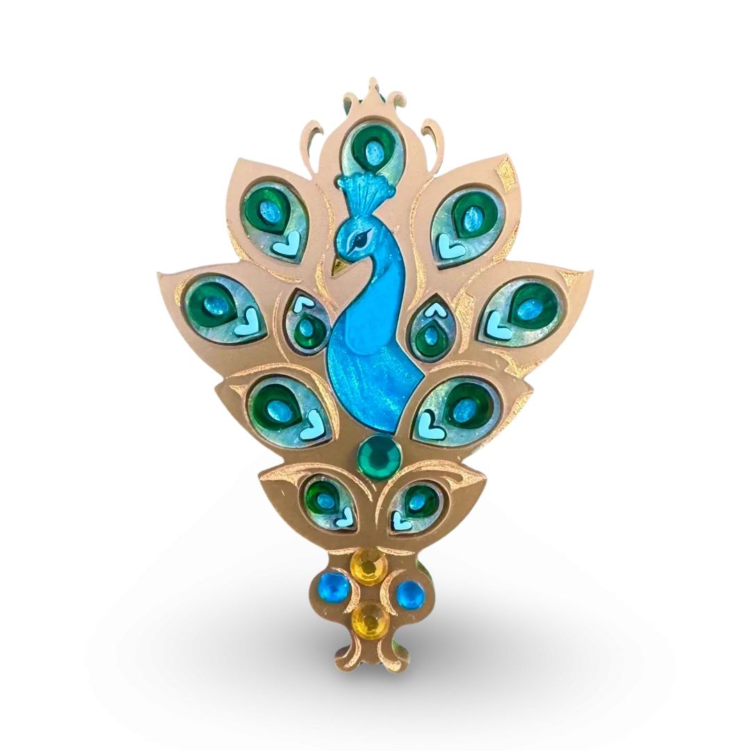 Gold Peacock 🦚- brooch - set of 2