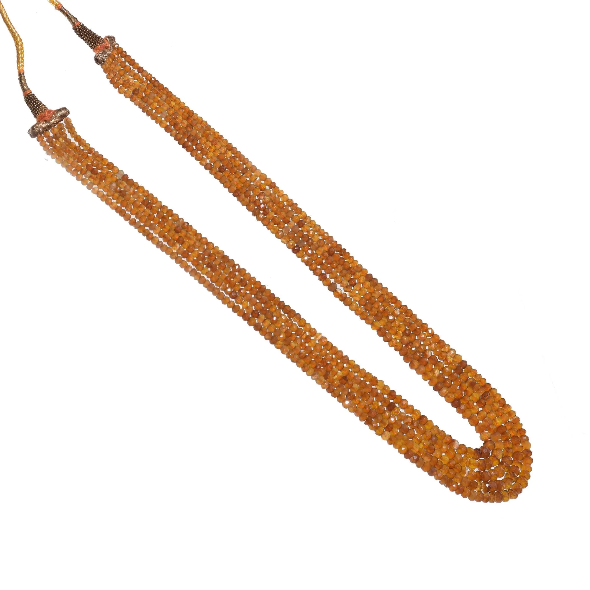 Hessonite Gemstone Multi Layered Necklace