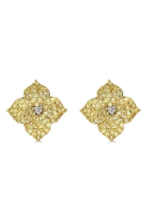 Large Fiore Yellow Sapphire Earrings