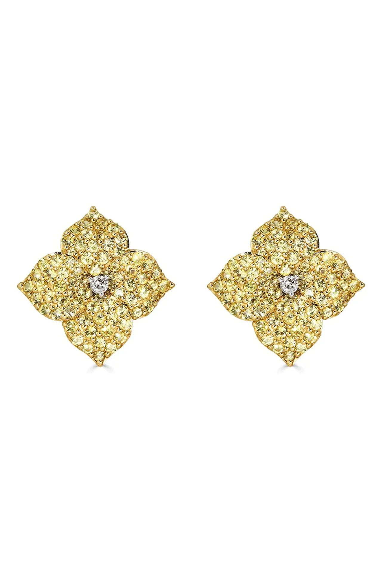 Large Fiore Yellow Sapphire Earrings