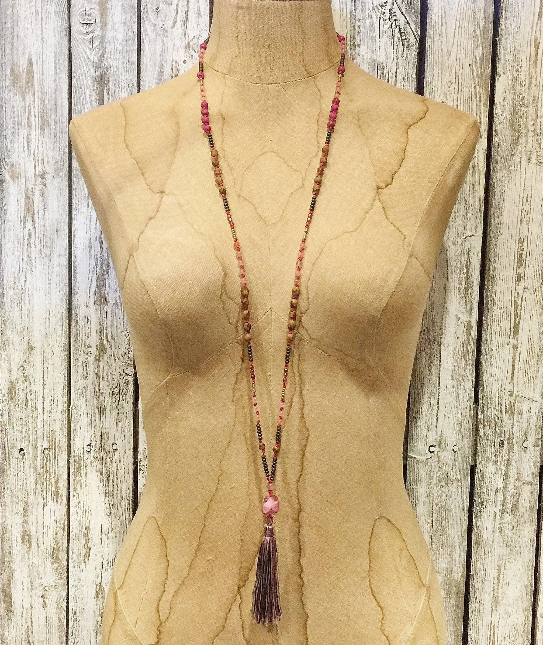 Long Beaded Mala Necklaces