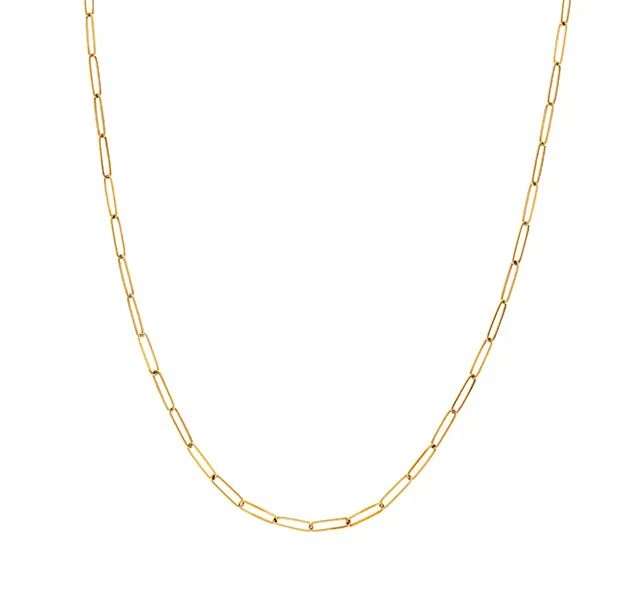 Long Link Gold Chain Necklace 24