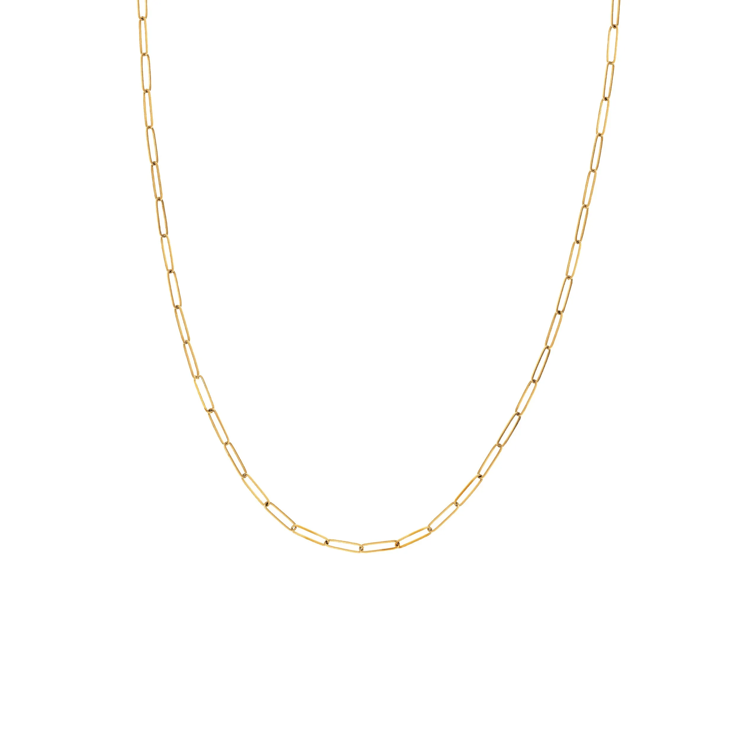 Long Link Gold Chain Necklace 24