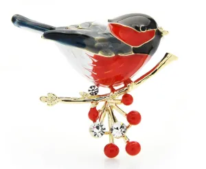 Lovely bird brooch vintage look gold plated  suit coat broach collar new pin ggg