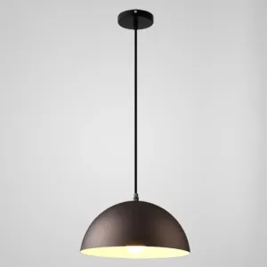 Macaron Half Globe Pendant Lamp: 8 Color Options, Metal Hanging Light for Kitchen & Dining Room