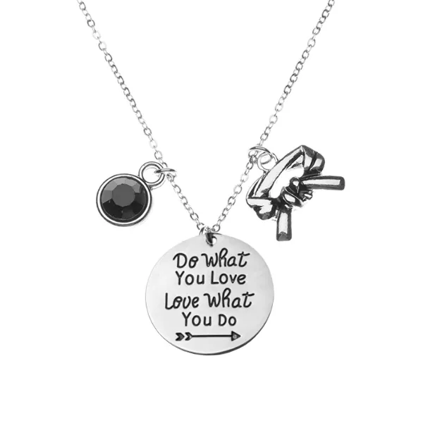 Martial Arts Inspirational Black Belt Necklace - Pick Style