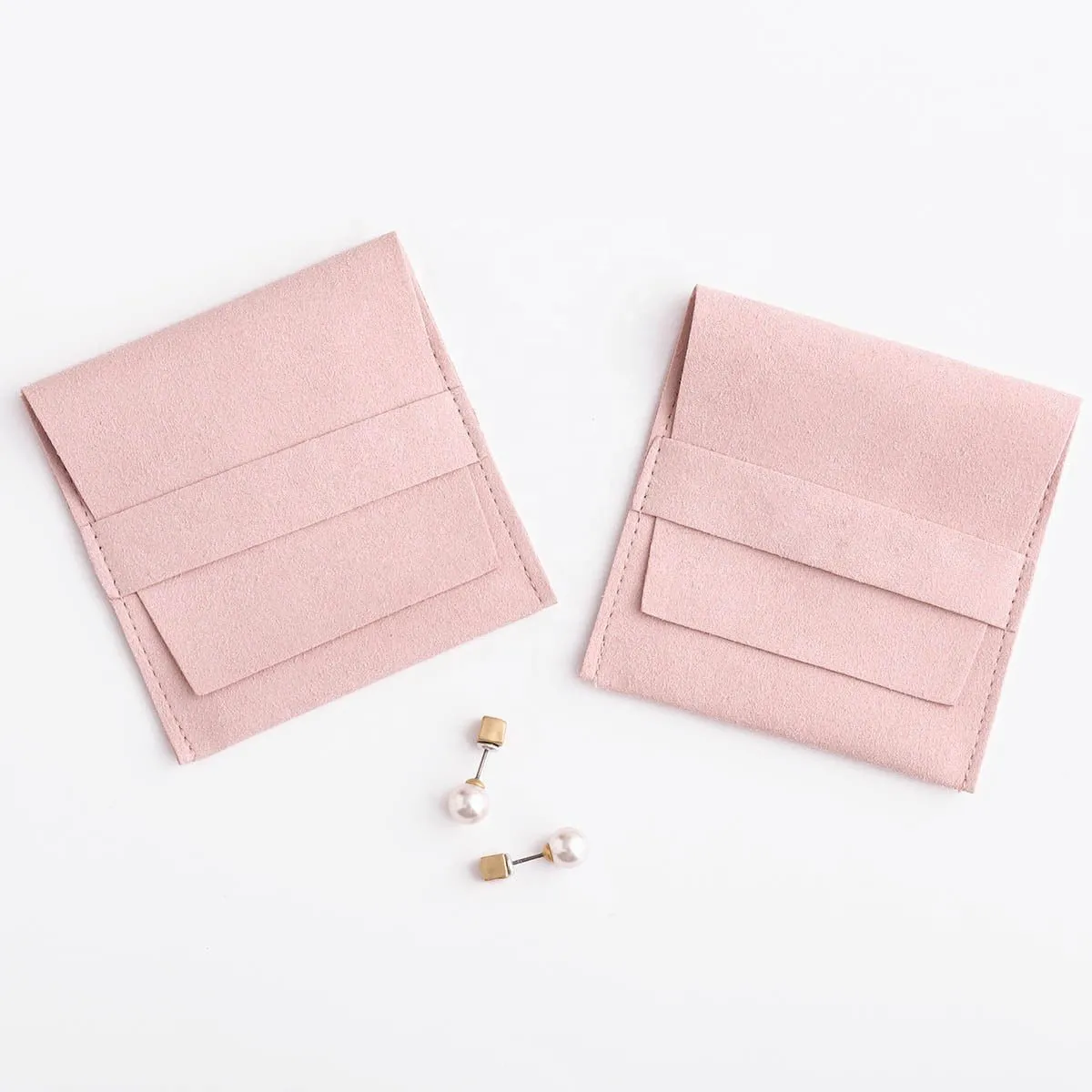 Microfiber Jewelry Pouch Luxury Small Jewelry Gift Bag 20pcs 8x8cm