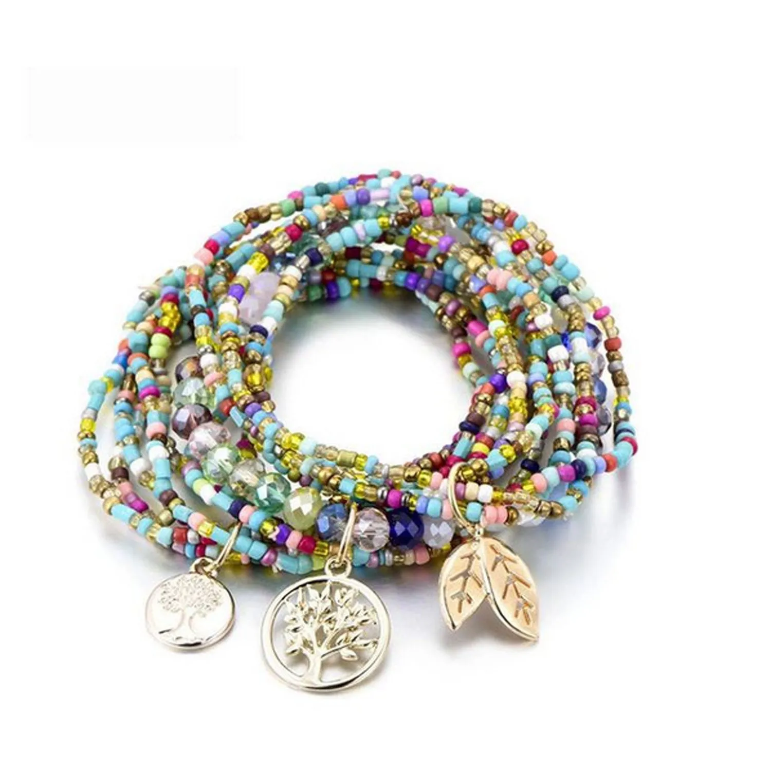 Multi Colour Boho Stacking Bracelets | Multi Strand Bracelet