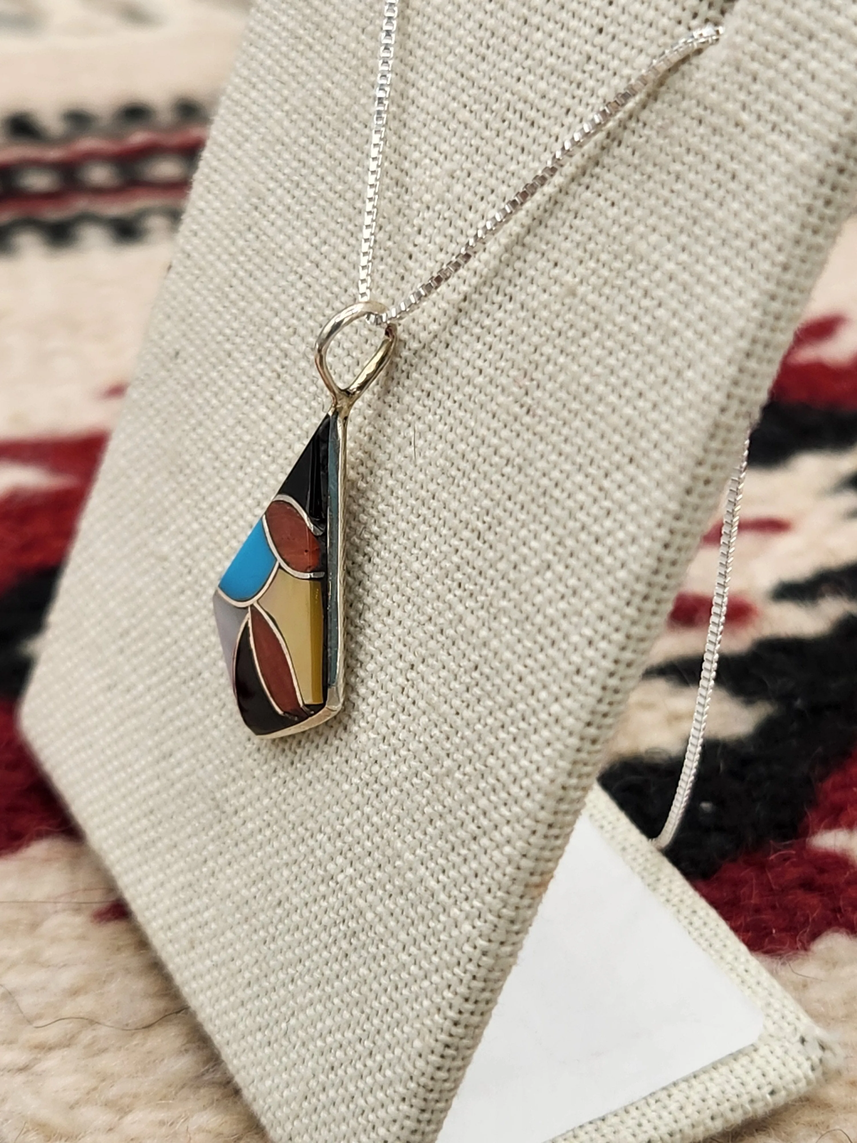 MULTI STONE INLAY PENDANT- ZUNI - DERRICK & LORELIA CHAVEZ