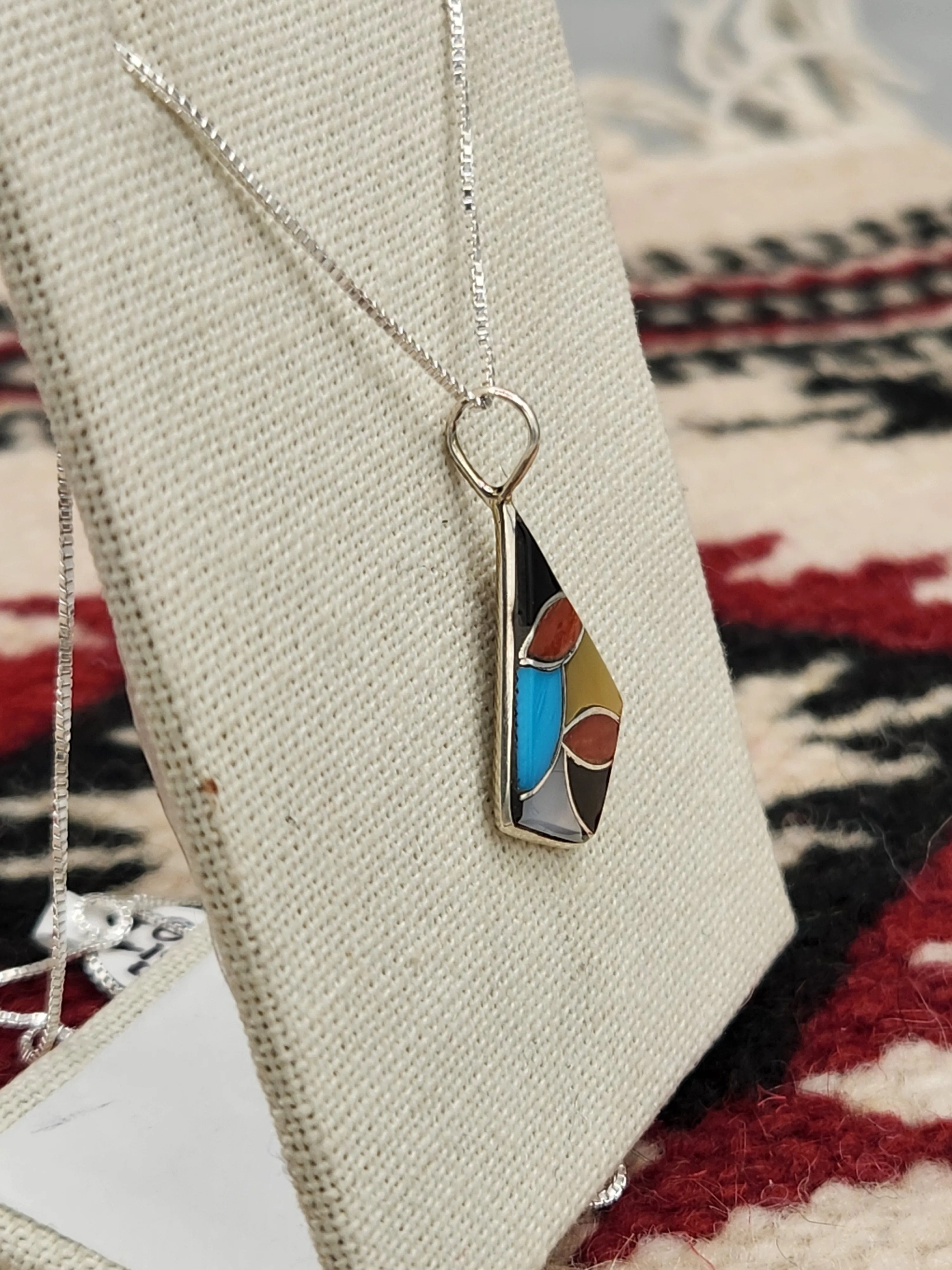 MULTI STONE INLAY PENDANT- ZUNI - DERRICK & LORELIA CHAVEZ