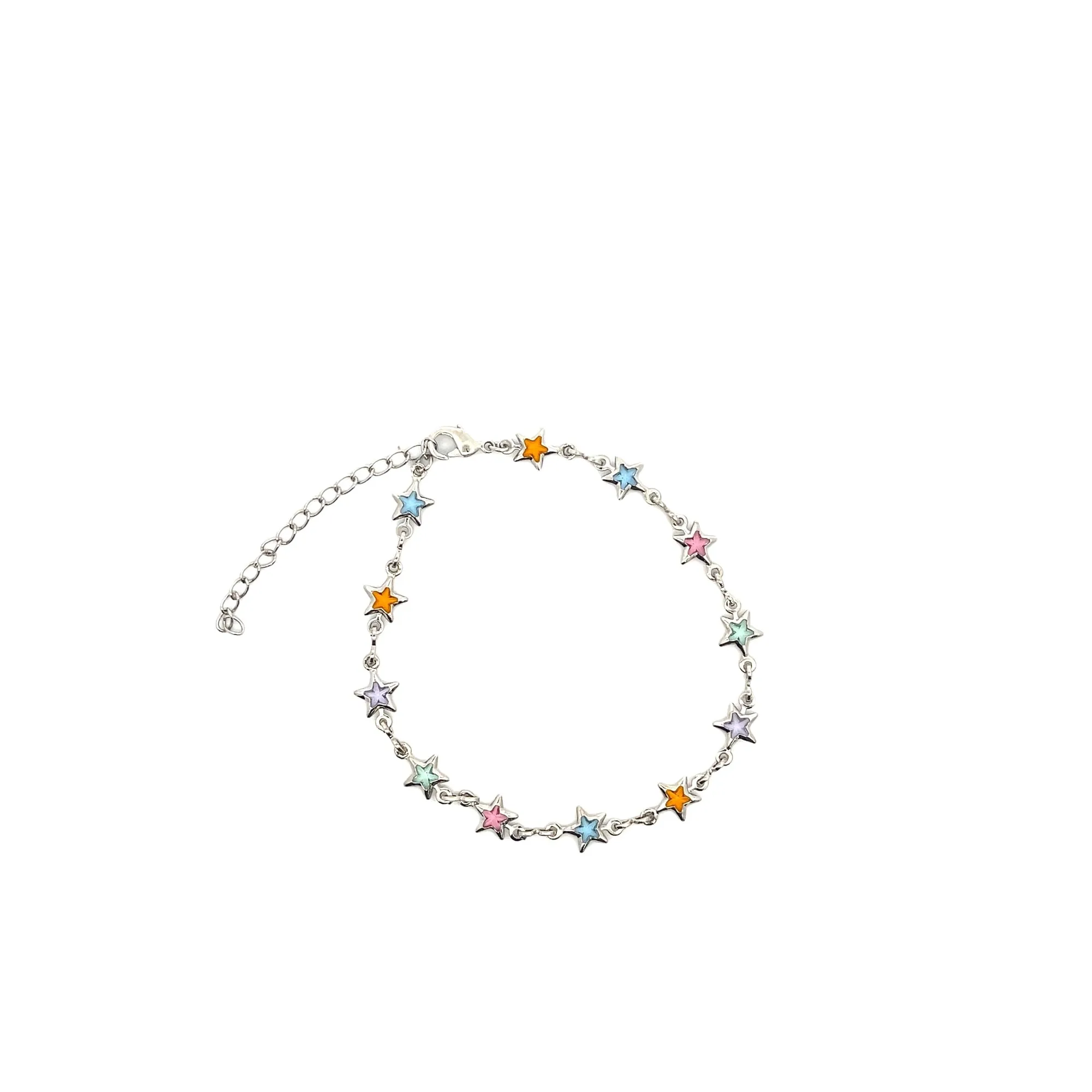 Multicolor Star CZ Stone Charm Bracelet (G13/I150/E274)