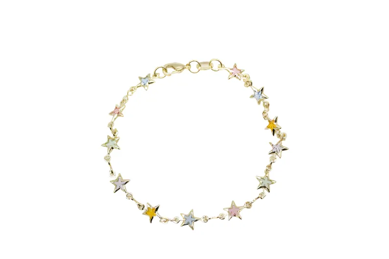 Multicolor Star CZ Stone Charm Bracelet (G13/I150/E274)