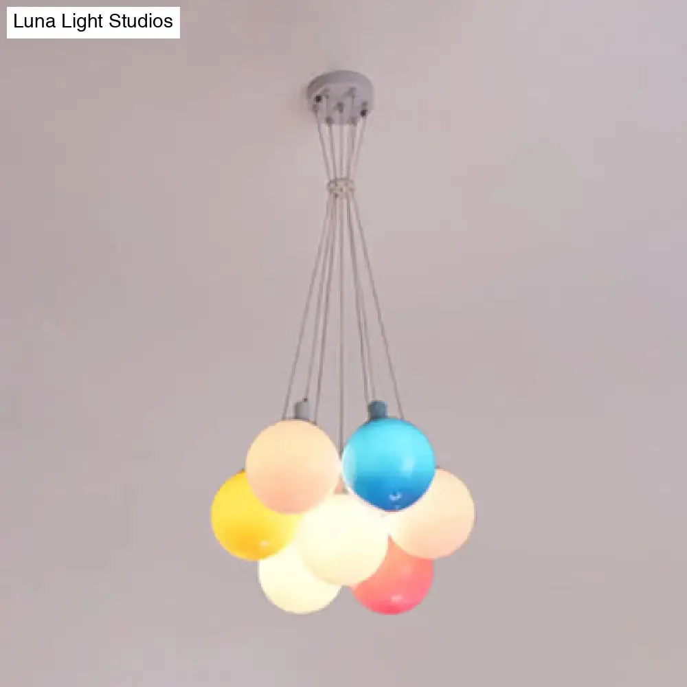 Nordic Style Acrylic Balloon Pendant Light - Multicolor Cluster Lamp