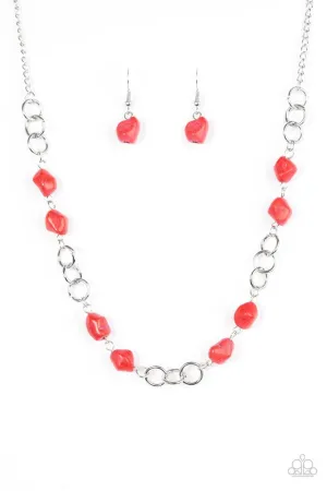 Paparazzi Necklace ~ Bedrock Bounty - Red