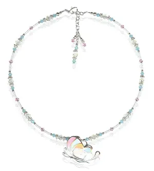 Pastel  Butterfly Crystal Beaded Necklace