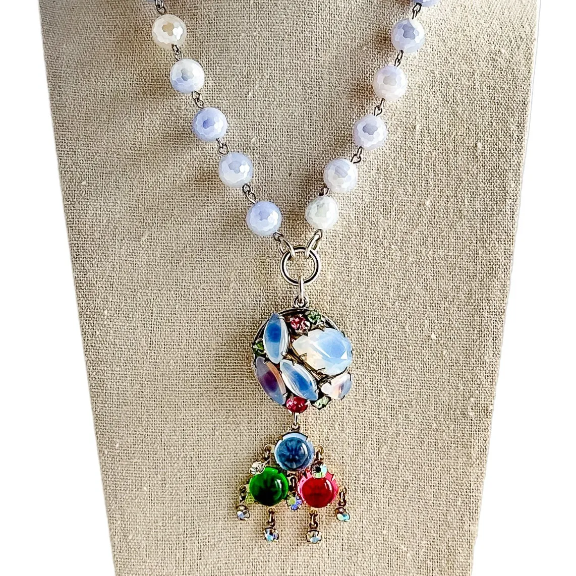 Pastel Rainbow Beaded Bauble Necklace