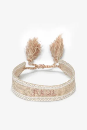 Personalised Woven Bracelet - Beige