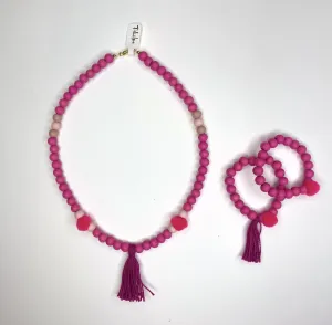 Pink  Necklace and Bracelets