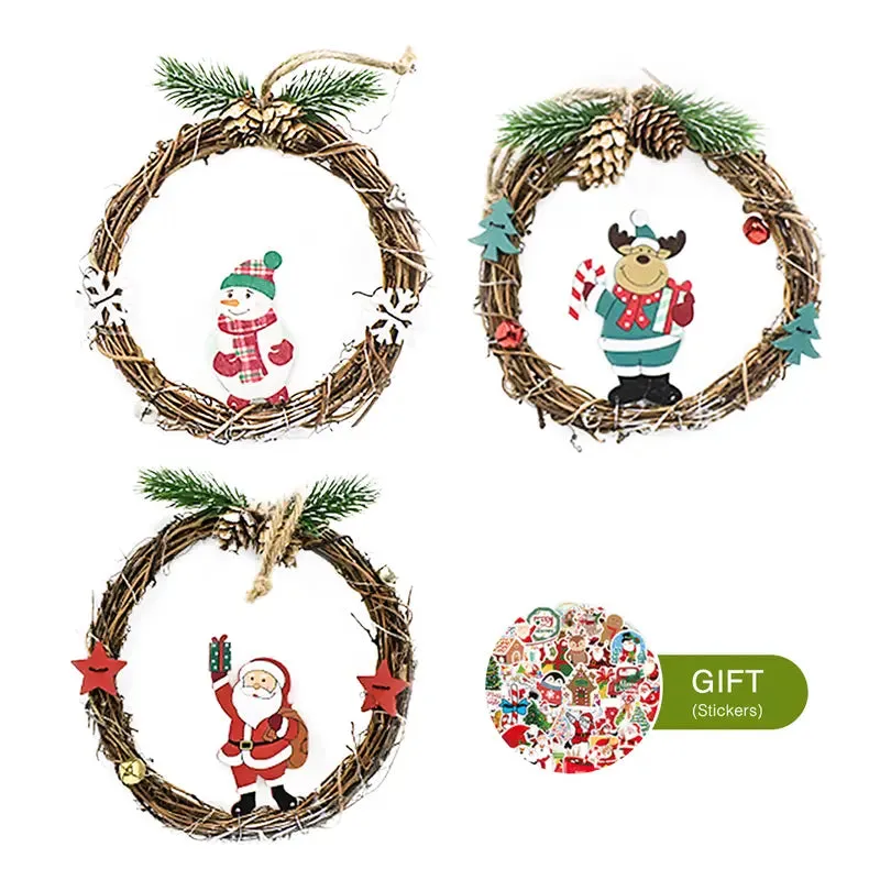 "7 Inch Lighted Snowman Christmas Wreath - Colorful Magical Room Decoration"