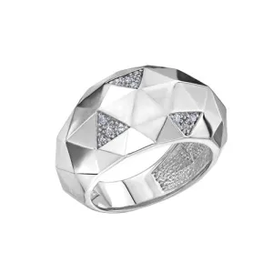 "ELLY" Domed Sterling Diamond Ring