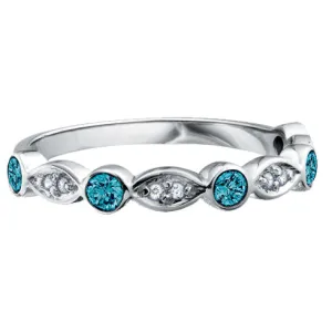 "NATALIE" BLUE & WHITE DIAMOND BAND