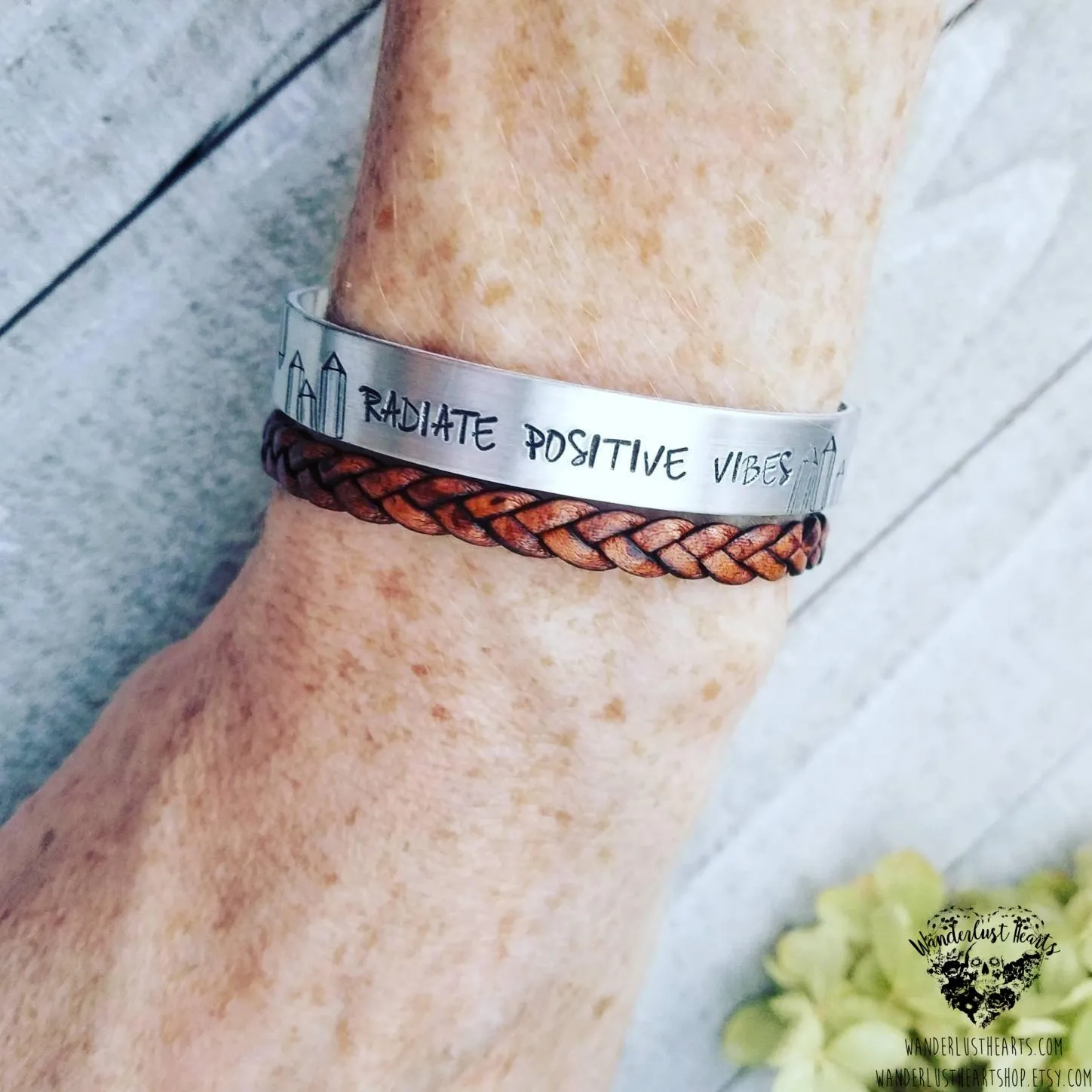 Radiate positive vibes cuff