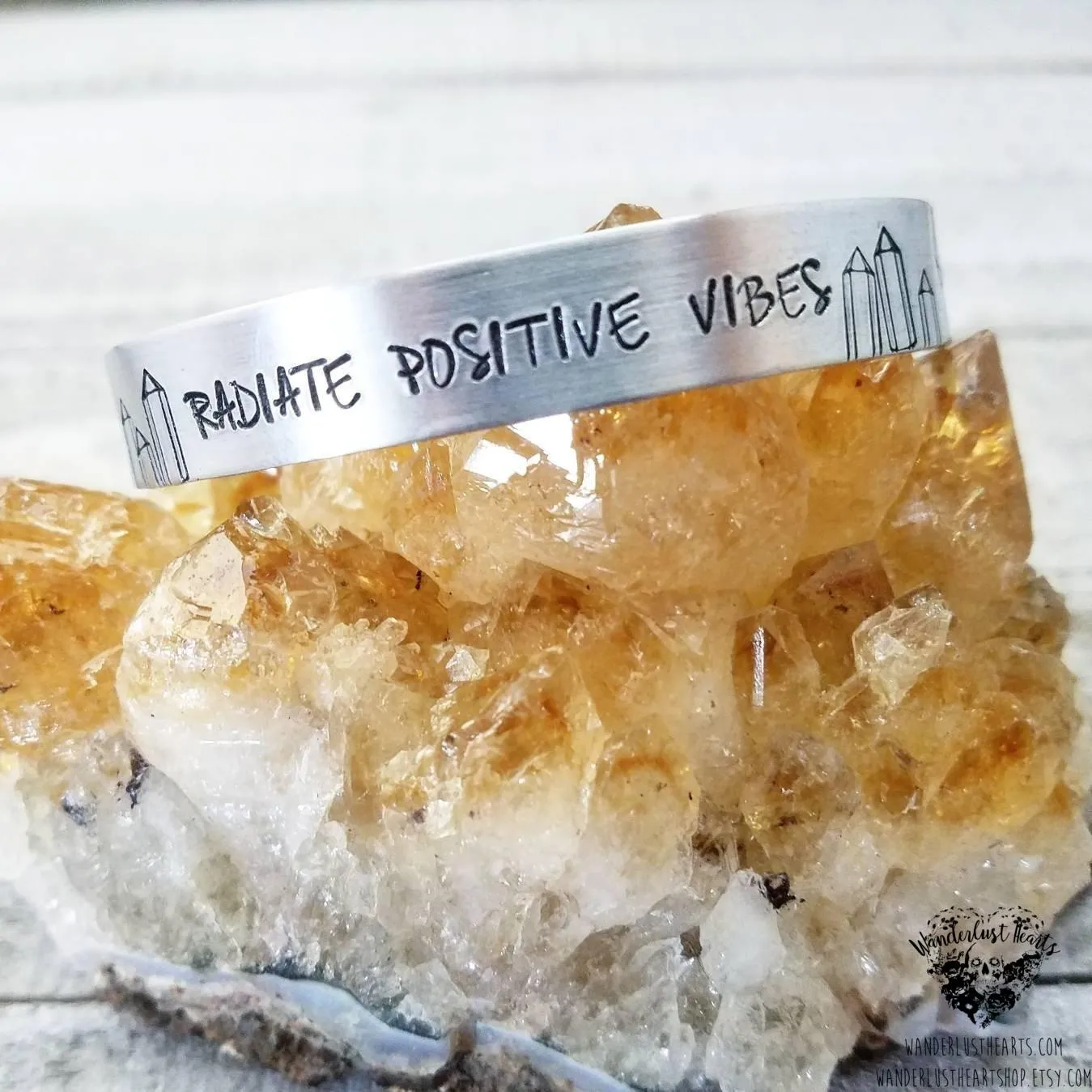 Radiate positive vibes cuff