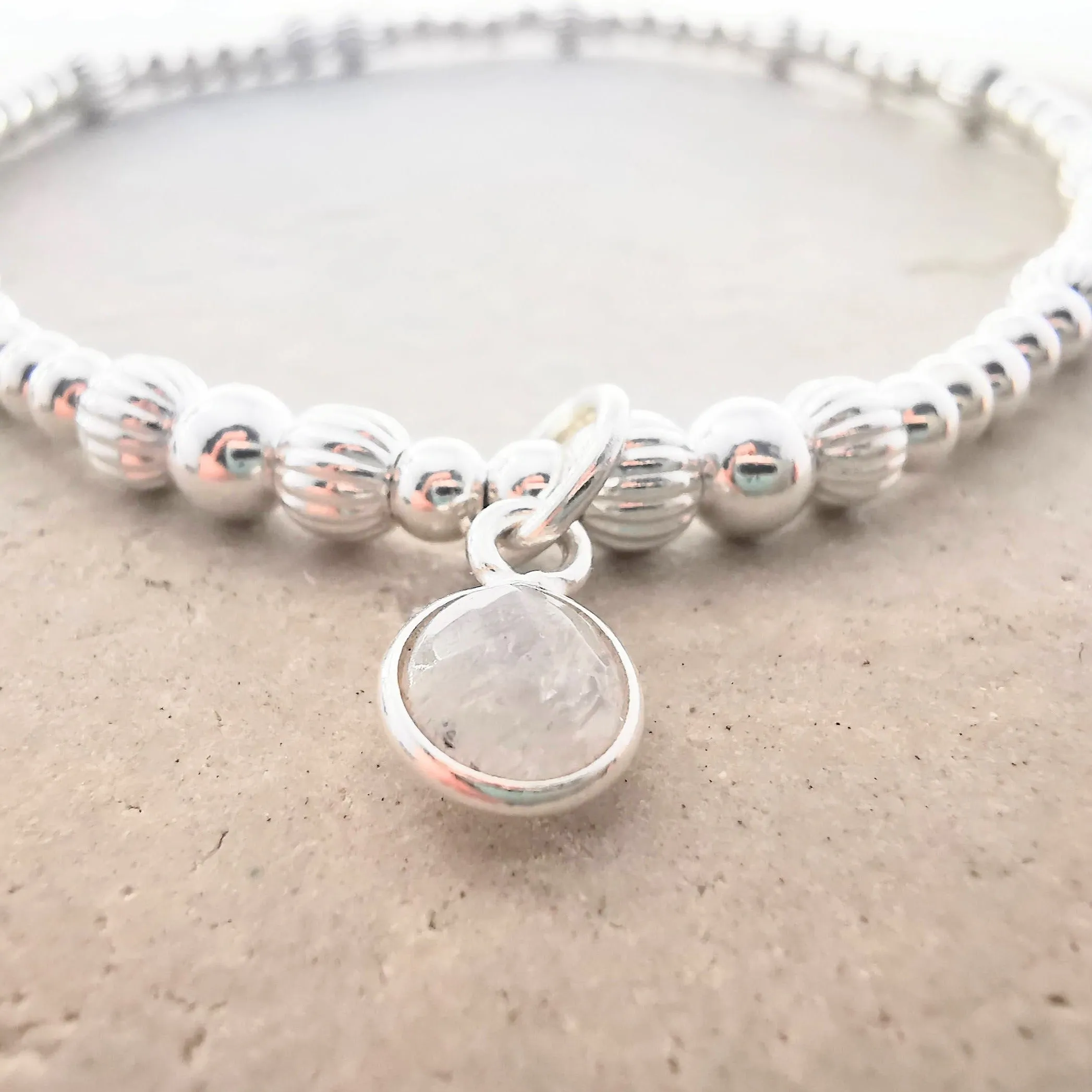 REBECCA Sterling Silver Bead Bracelet with Moonstone