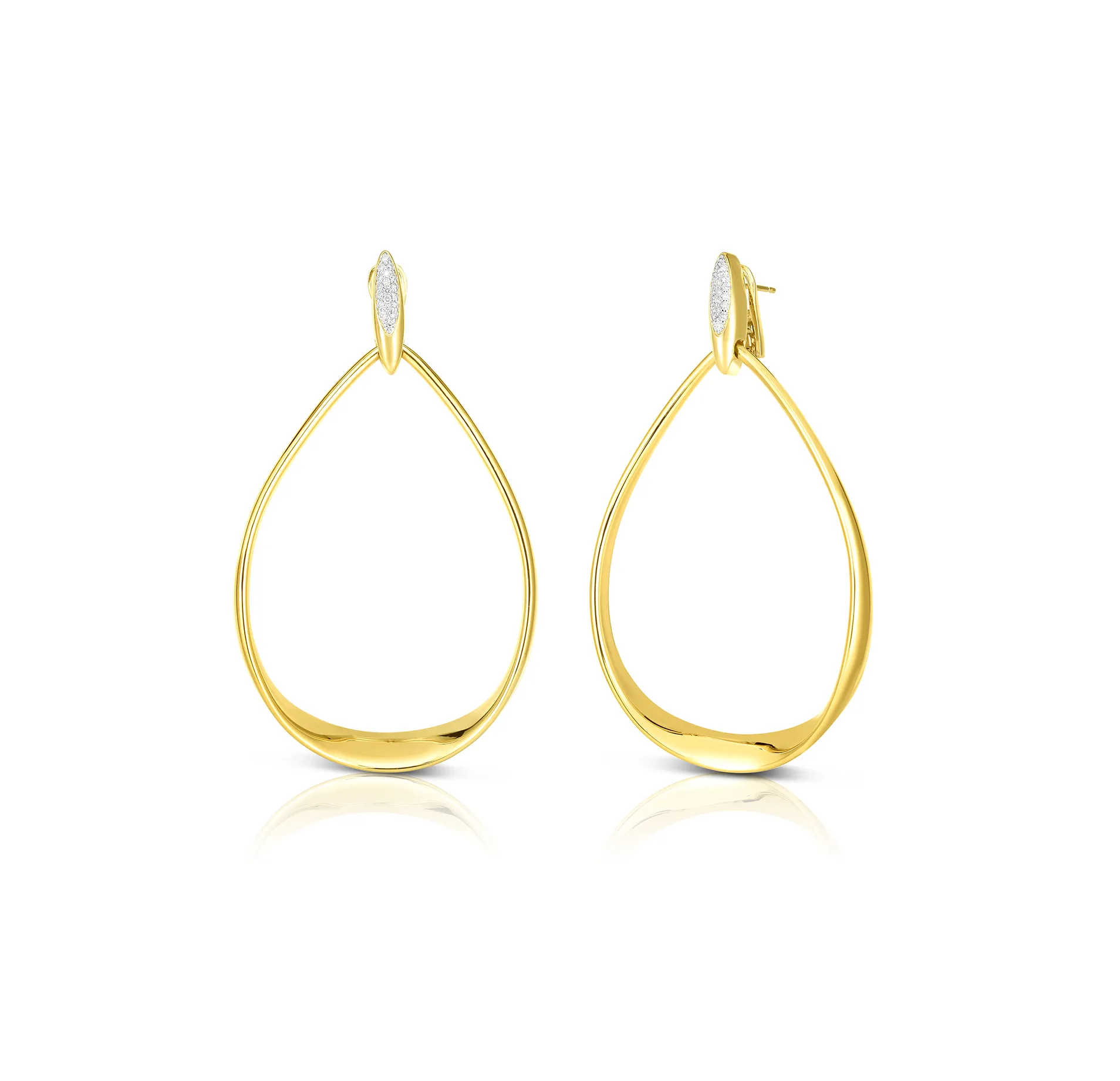 Roberto Coin Oro Classic 18K Yellow Gold Large Teardrop Earrings