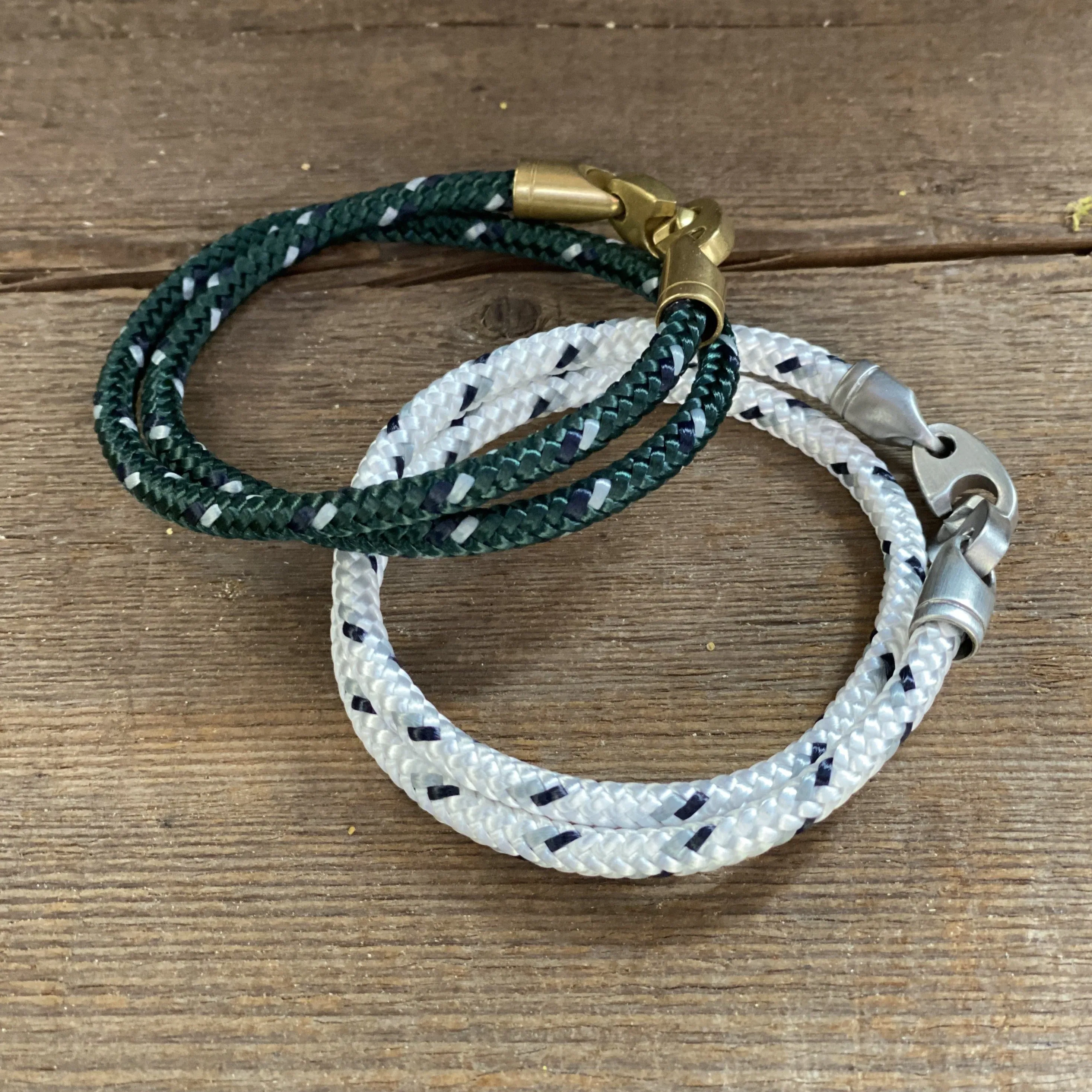 SAULT Journey Double Rope Bracelet, Evergreen/Brass