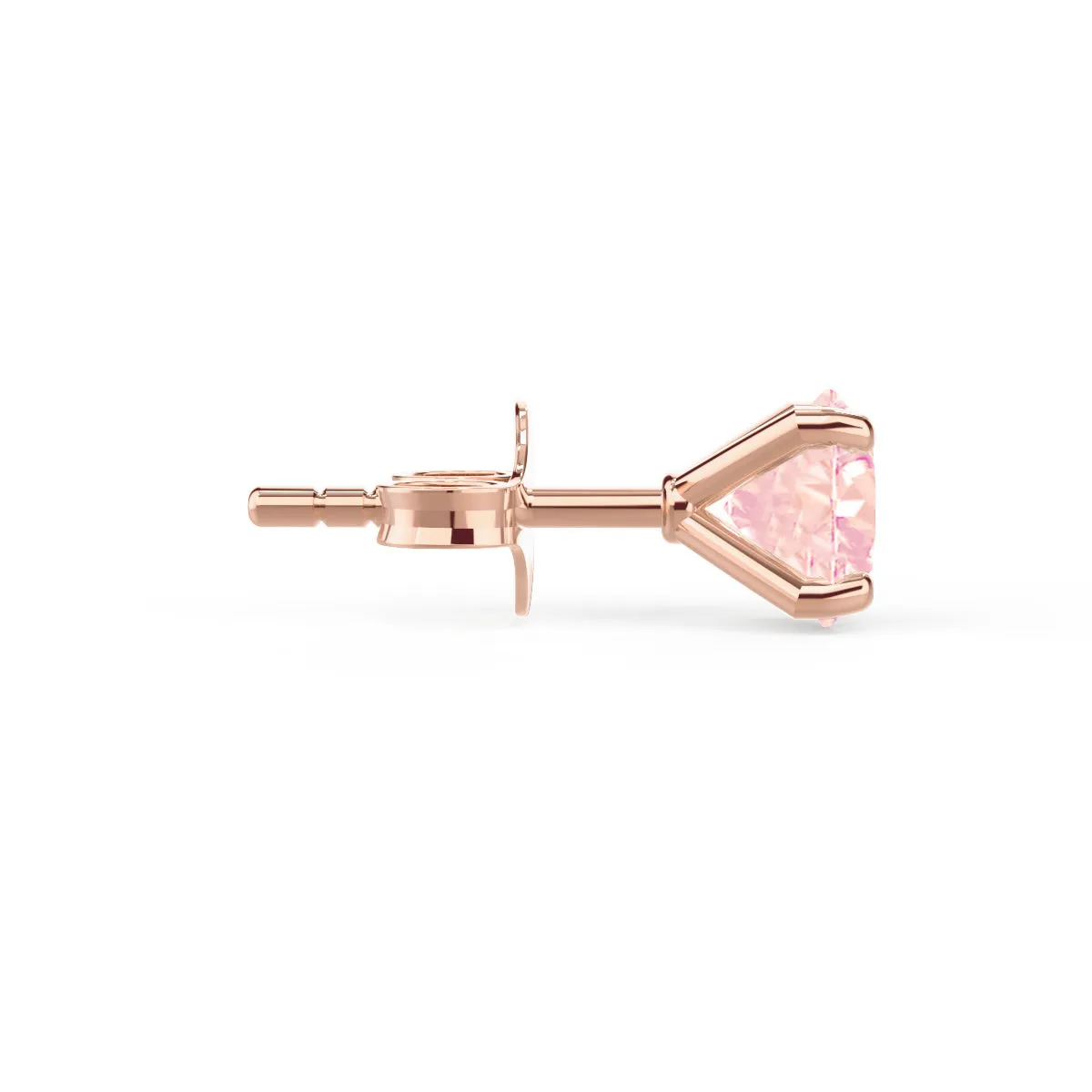 SENA - Round Champagne Sapphire 18k Rose Gold Stud Earrings