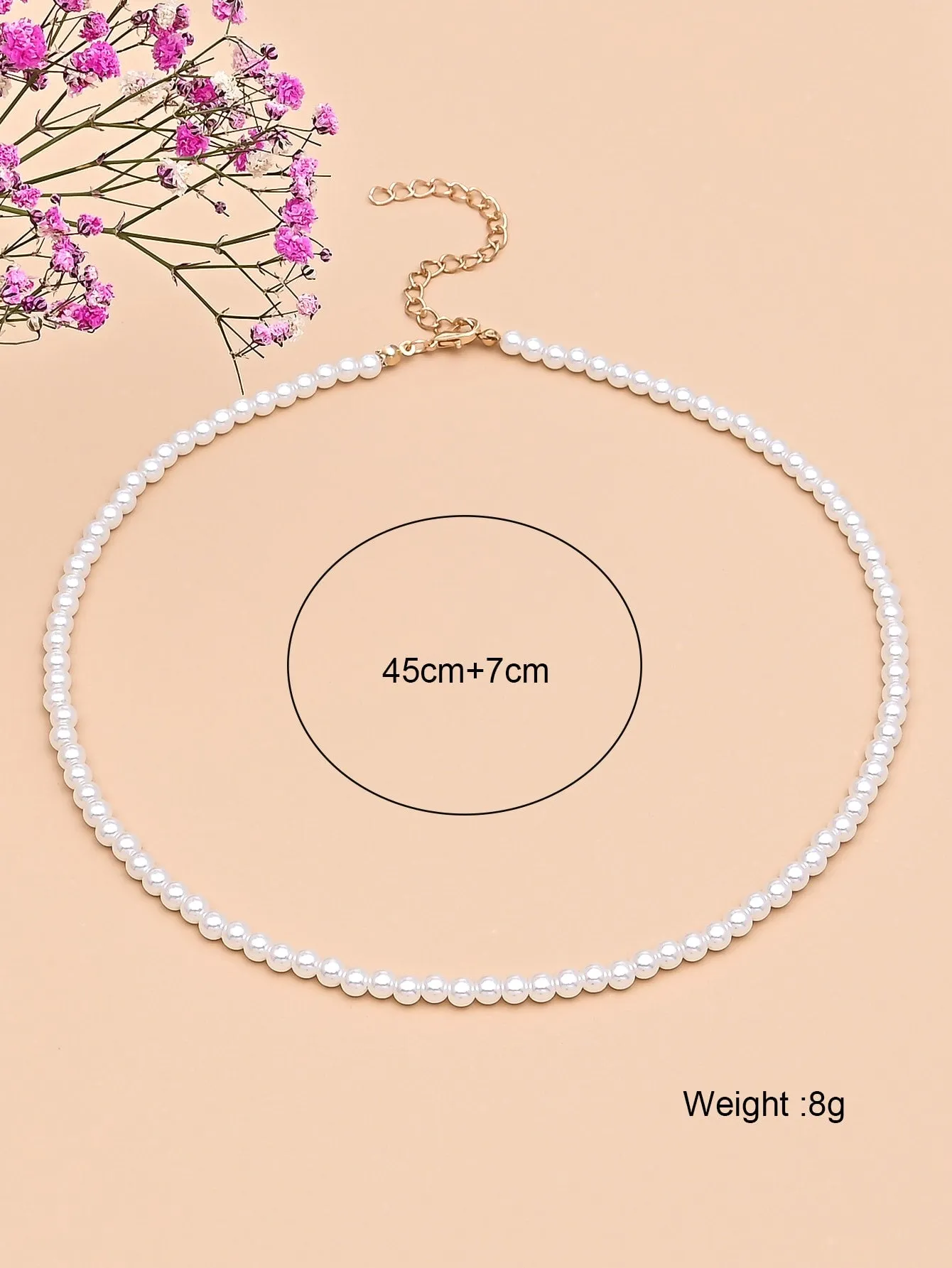 Simple White Faux Pearl Decor Necklace for Women Girls Accessories Jewelry Gifts