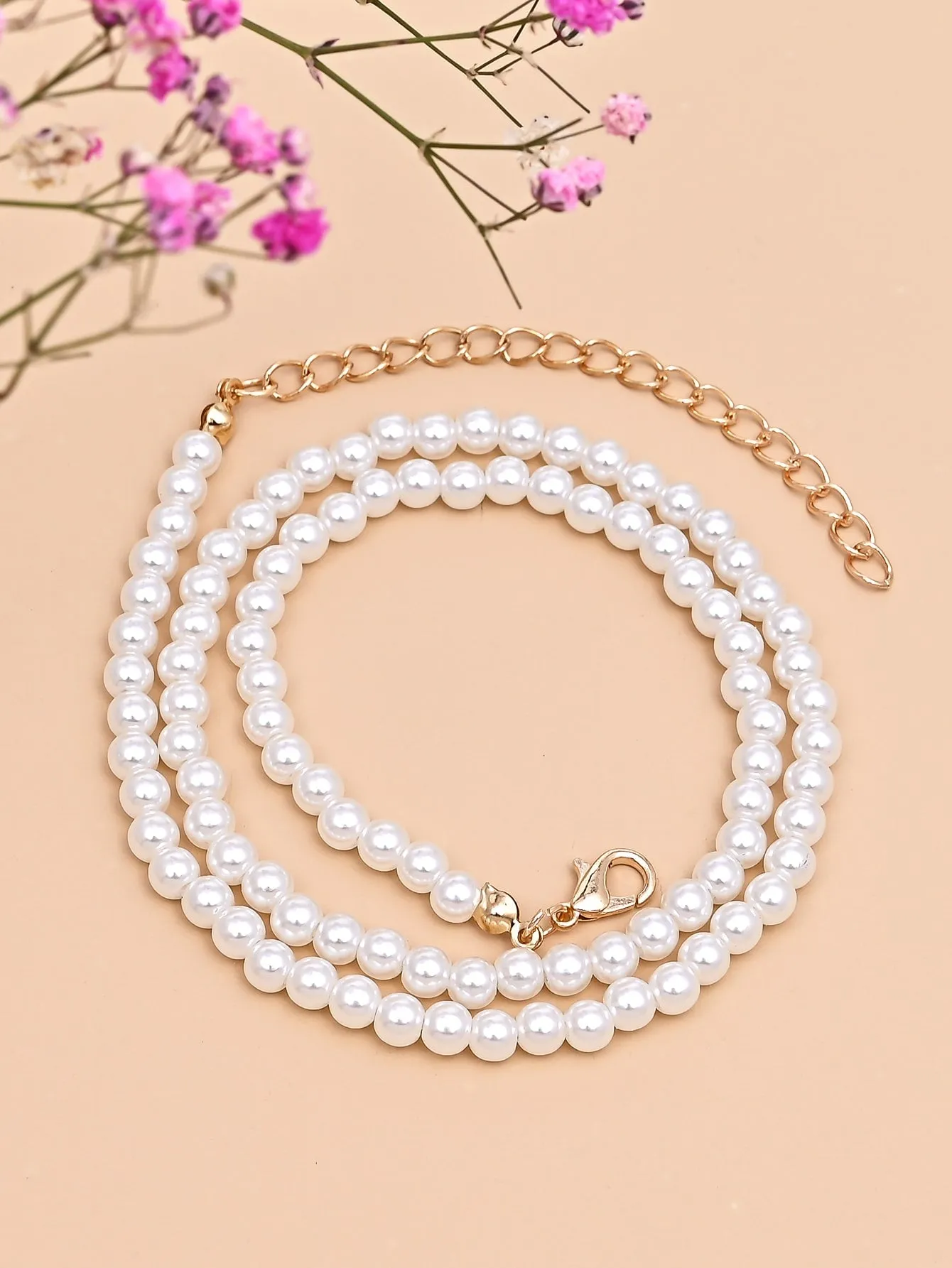 Simple White Faux Pearl Decor Necklace for Women Girls Accessories Jewelry Gifts