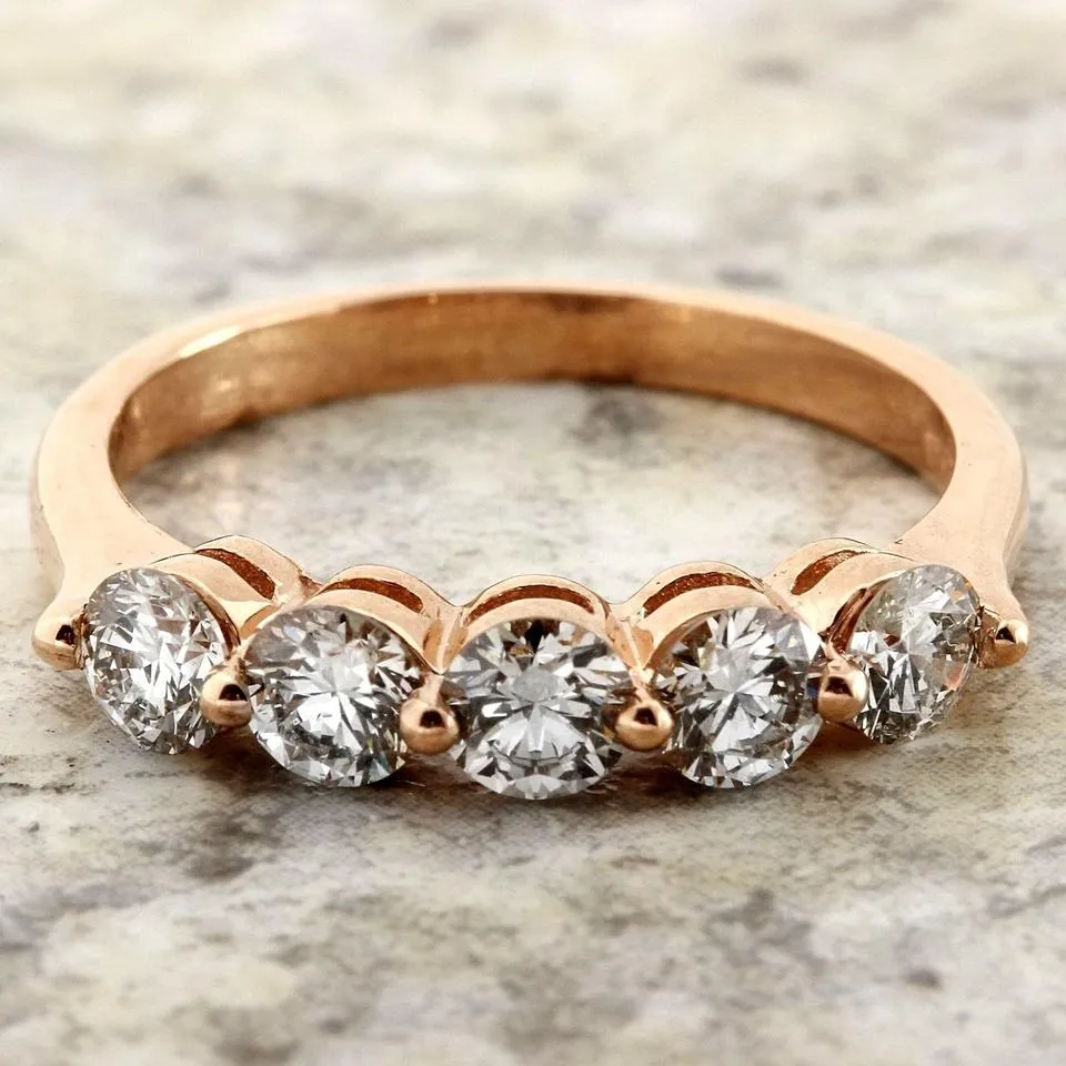 Splendid .90 Carats Natural VS1 Diamond 14K Solid Yellow Gold Ring