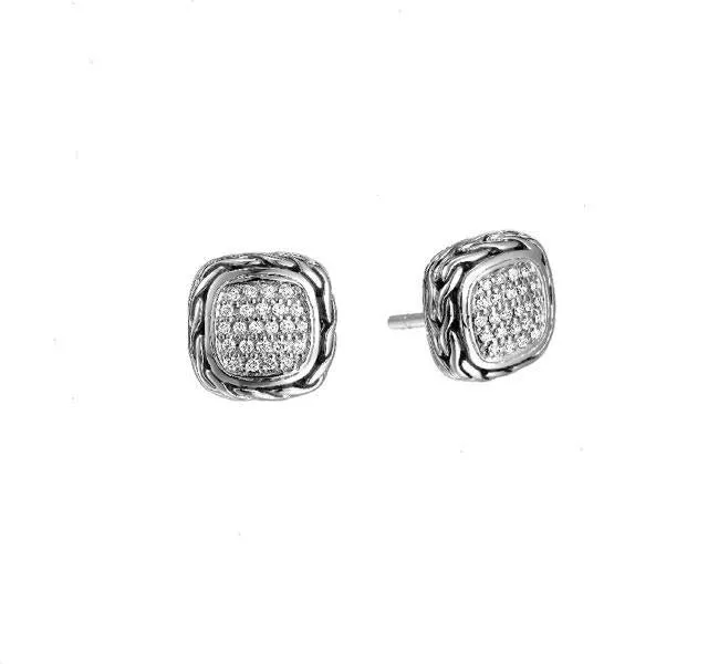 Square Classic Chain Diamond Earrings