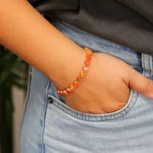 Stoned Heart Orange - Stone Heart Accent Bracelet