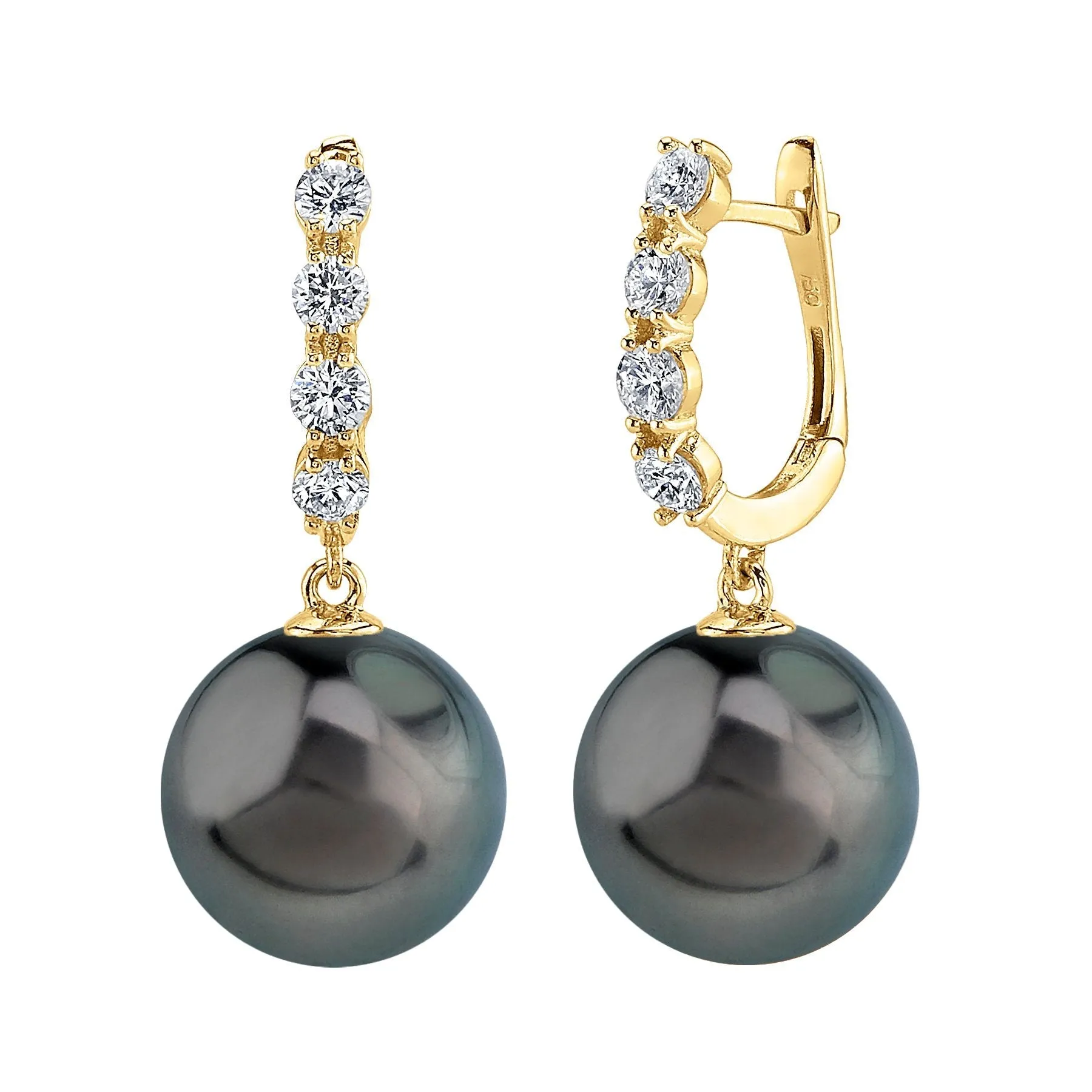 Tahitian South Sea Pearl & Diamond Belle Earrings