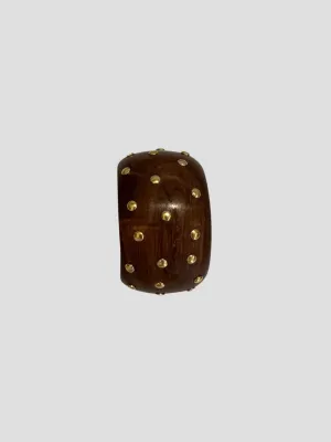 Teak Bracelet with Gold Dots