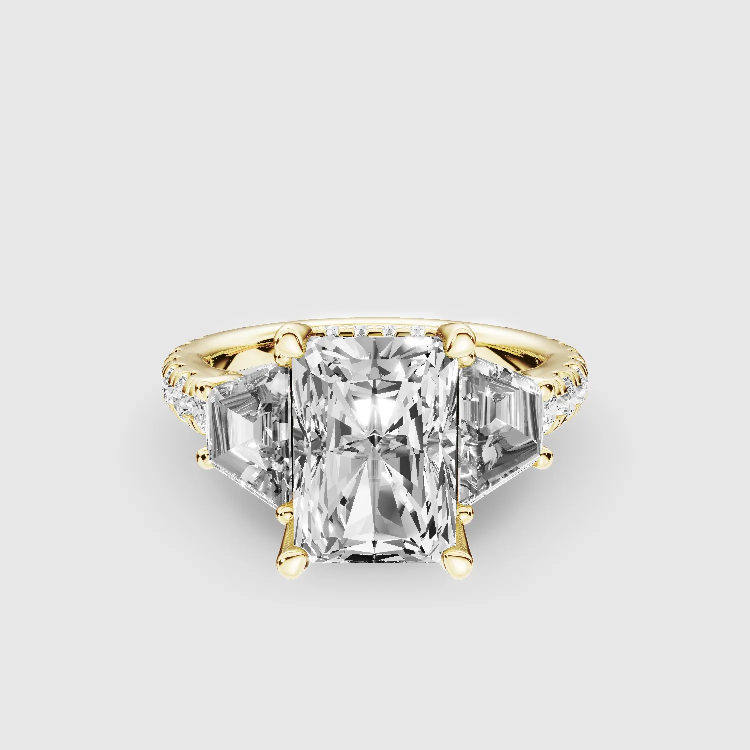 The Hidden Halo Studded Triad Ring-Radiant