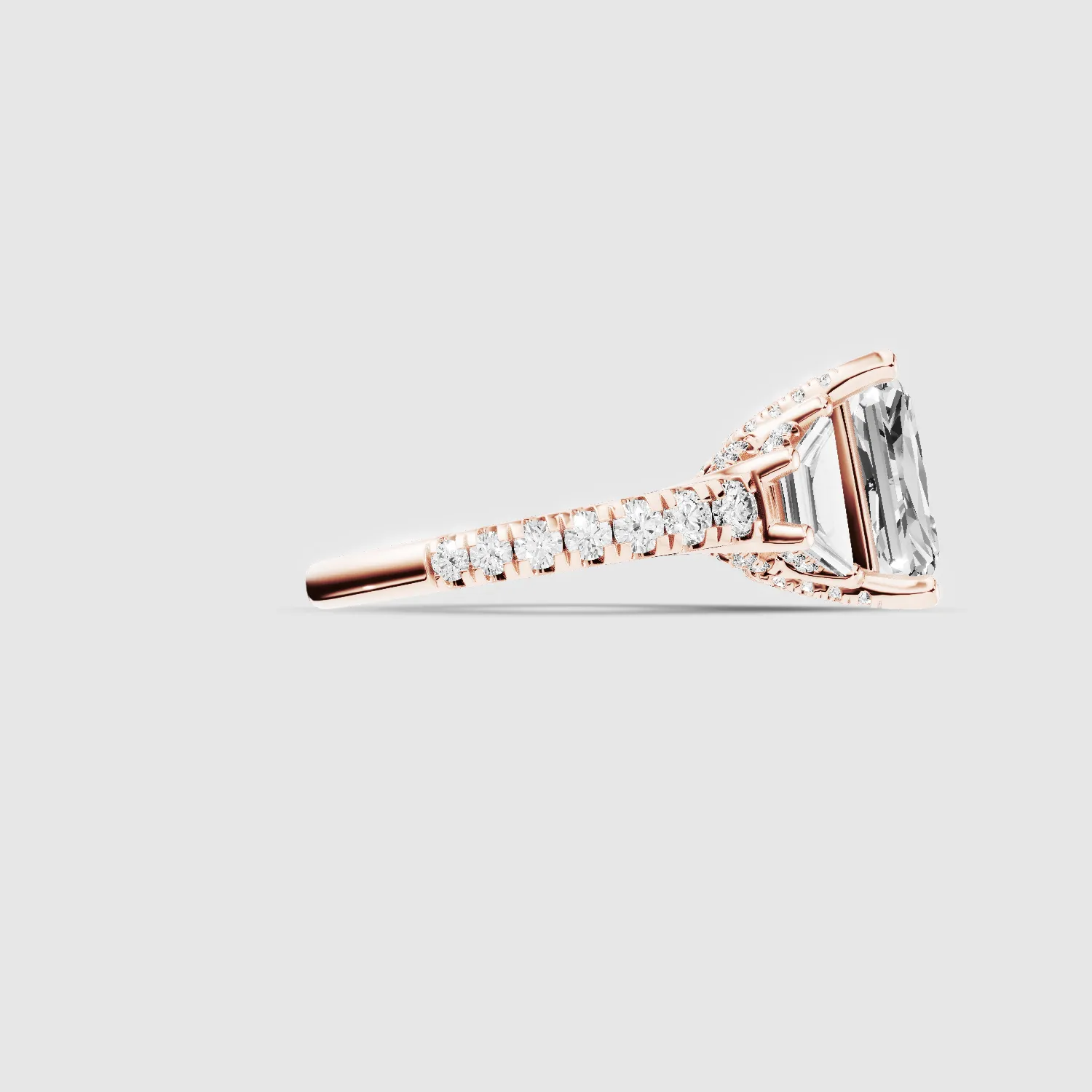 The Hidden Halo Studded Triad Ring-Radiant