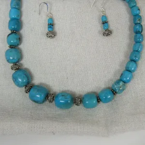 Turquoise Beaded Necklace & Earring A Classic Set