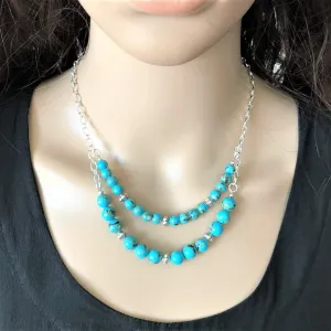 Turquoise Howlite Layered Necklace