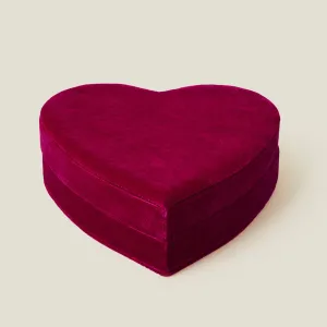 Velvet Heart Jewellery Box Pink