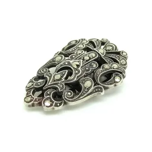 Vintage 1930s Marcasite Silver Fur Dress Clip