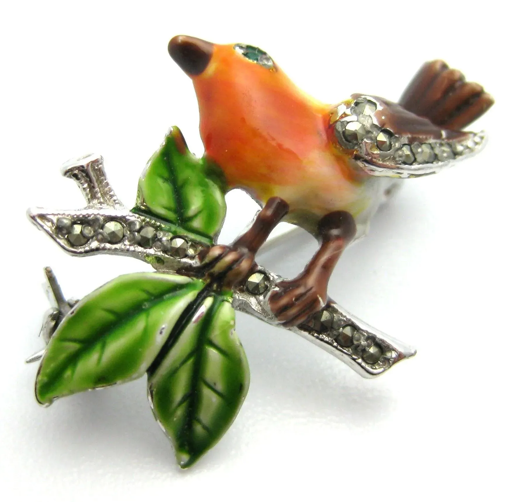 Vintage 1950s Enamel Robin