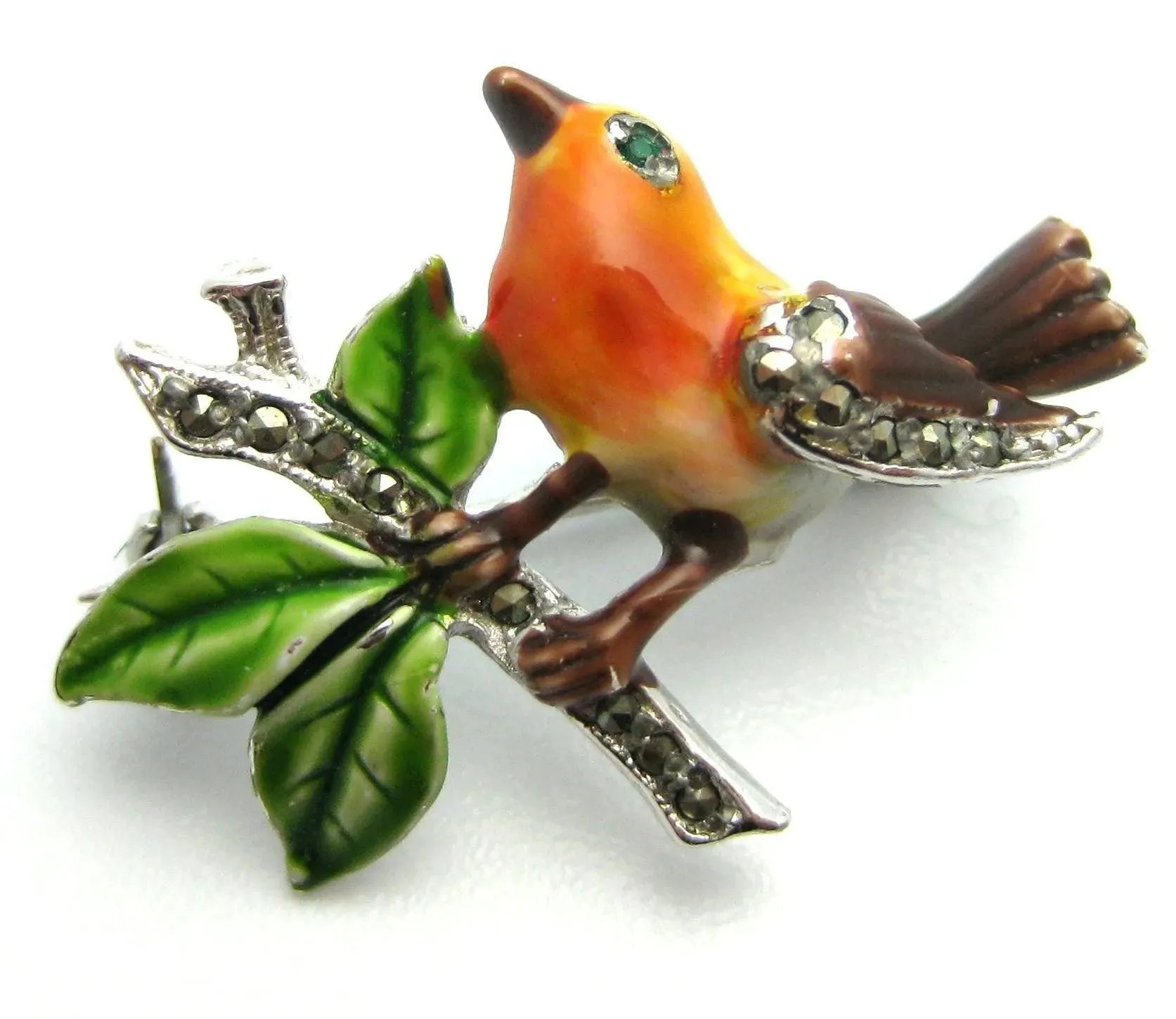 Vintage 1950s Enamel Robin