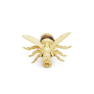 Vintage 1970s 18KT Yellow Gold Enamel Bee Pin