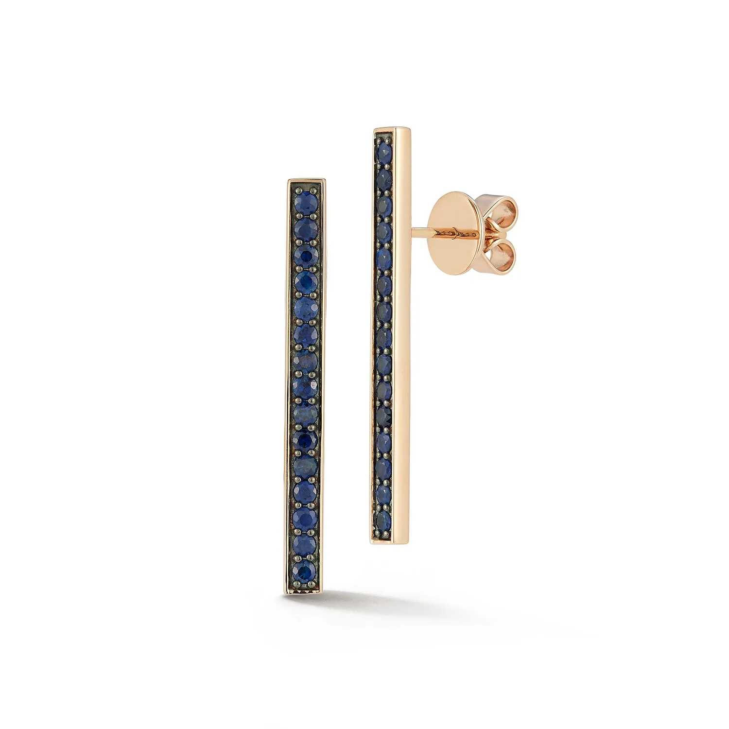 WF CLASSIC 18K AND SAPPHIRE BAR EARRINGS