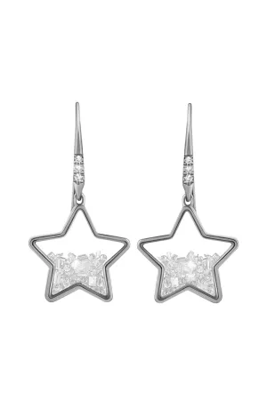 White Sapphire Baby Star Shaker Earrings