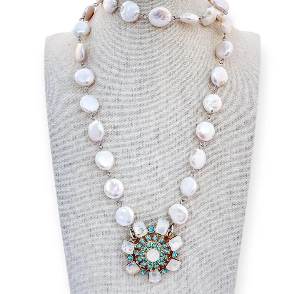 Winter Pearl Beaded Bauble Necklace